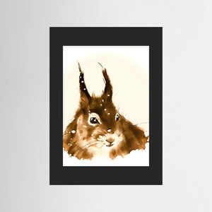 Snowy Squirrel Spirit - fine art print from original artwork - Cairngorm Artists