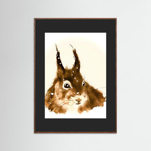 Snowy Squirrel Spirit - fine art print from original artwork - Cairngorm Artists