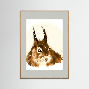 Snowy Squirrel Spirit - fine art print from original artwork - Cairngorm Artists