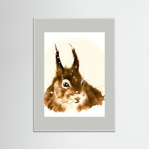 Snowy Squirrel Spirit - fine art print from original artwork - Cairngorm Artists