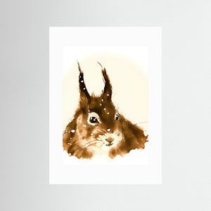 Snowy Squirrel Spirit - fine art print from original artwork - Cairngorm Artists