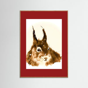 Snowy Squirrel Spirit - fine art print from original artwork - Cairngorm Artists