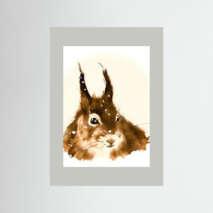 Snowy Squirrel Spirit - fine art print from original artwork - Cairngorm Artists