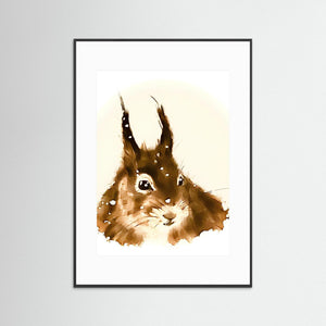 Snowy Squirrel Spirit - fine art print from original artwork - Cairngorm Artists
