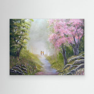 Spring Stroll - canvas print from original oil painting inspired by a work from Kevin Hill - Cairngorm Artists