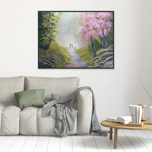 Spring Stroll - canvas print from original oil painting inspired by a work from Kevin Hill - Cairngorm Artists