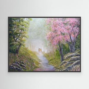 Spring Stroll - canvas print from original oil painting inspired by a work from Kevin Hill - Cairngorm Artists