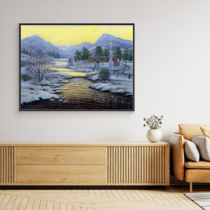 Still January Evening - canvas print from original artwork - Cairngorm Artists
