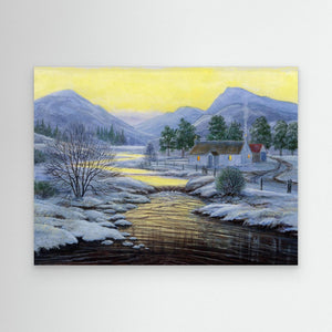 Still January Evening - canvas print from original artwork - Cairngorm Artists