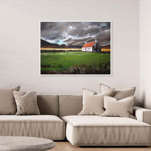 Storm approaching, Athnamulloch Bothy - Canvas print from original artwork - Cairngorm Artists