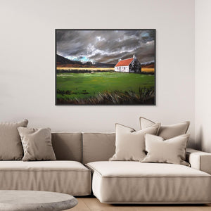 Storm approaching, Athnamulloch Bothy - Canvas print from original artwork - Cairngorm Artists