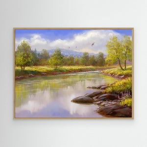 Summer on the Spey - canvas print from original artwork - Cairngorm Artists