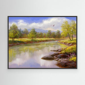 Summer on the Spey - canvas print from original artwork - Cairngorm Artists