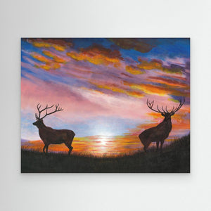 Sunrise Sentries - canvas print from original artwork - Cairngorm Artists