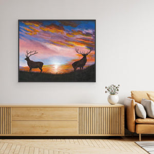 Sunrise Sentries - canvas print from original artwork - Cairngorm Artists