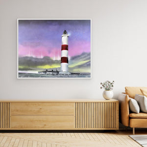 Tarbat Ness Lighthouse - canvas print from original artwork - Cairngorm Artists