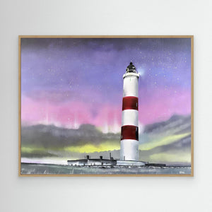 Tarbat Ness Lighthouse - canvas print from original artwork - Cairngorm Artists