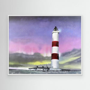 Tarbat Ness Lighthouse - canvas print from original artwork - Cairngorm Artists