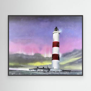 Tarbat Ness Lighthouse - canvas print from original artwork - Cairngorm Artists