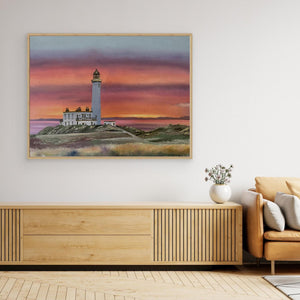 Turnberry Lighthouse Sunset - canvas print from original artwork - Cairngorm Artists
