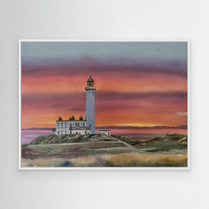 Turnberry Lighthouse Sunset - canvas print from original artwork - Cairngorm Artists
