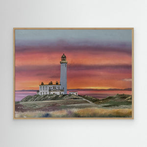 Turnberry Lighthouse Sunset - canvas print from original artwork - Cairngorm Artists