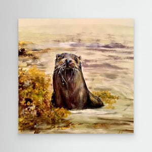 Curious Otter - canvas print from original artwork