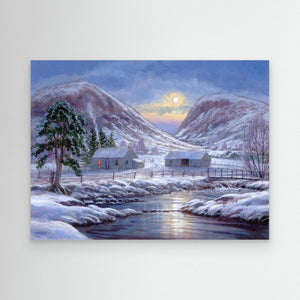 Winter Farm - canvas print from original artwork - Cairngorm Artists