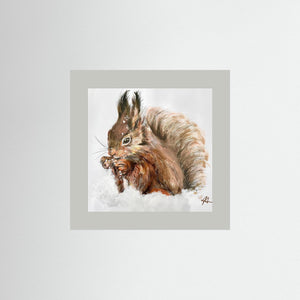 Winter Squirrel - Fine Art prints from original artwork - Cairngorm Artists