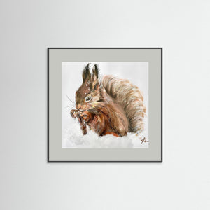 Winter Squirrel - Fine Art prints from original artwork - Cairngorm Artists