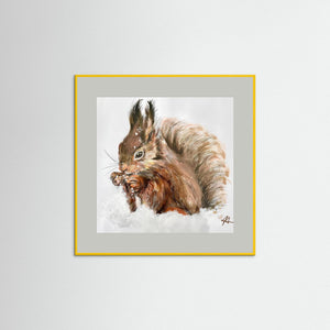 Winter Squirrel - Fine Art prints from original artwork - Cairngorm Artists