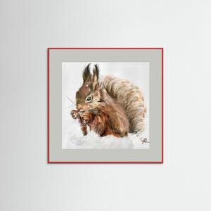 Winter Squirrel - Fine Art prints from original artwork - Cairngorm Artists