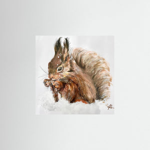 Winter Squirrel - Fine Art prints from original artwork - Cairngorm Artists