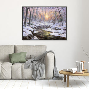 Winter Sun Cawdor - canvas print from original artwork - Cairngorm Artists