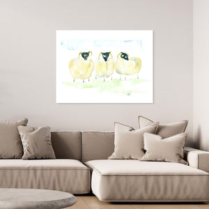 Woolly Trio - canvas print from original artwork - Cairngorm Artists