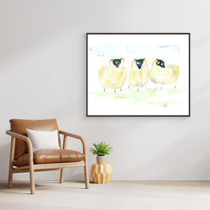 Woolly Trio - canvas print from original artwork - Cairngorm Artists