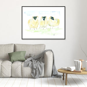 Woolly Trio - canvas print from original artwork - Cairngorm Artists